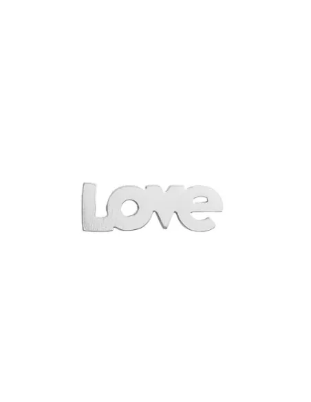 STINE A | I Love Earring Silver - Single STINE A | I Love Earring Silver - Single