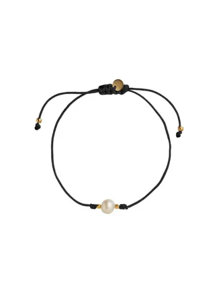 STINE A | Big Pearl Berrie Bracelet - Black Ribbon STINE A | Big Pearl Berrie Bracelet - Black Ribbon