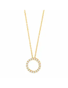 JOANLI NOR | Forgyldt sølv halskæde cirkel 14mm OBINOR