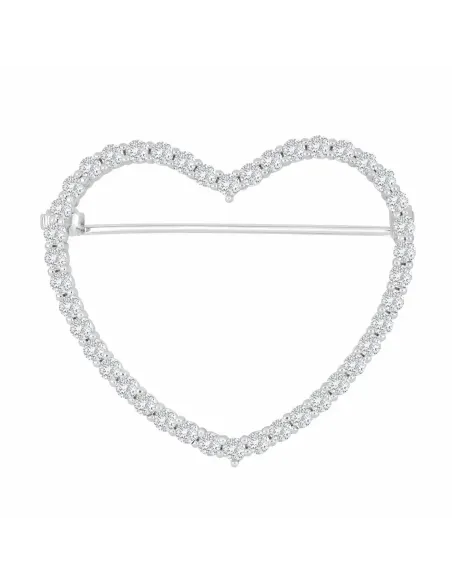 JOANLI NOR | Rhd. sølvbroche hjerte 38mm OBINOR