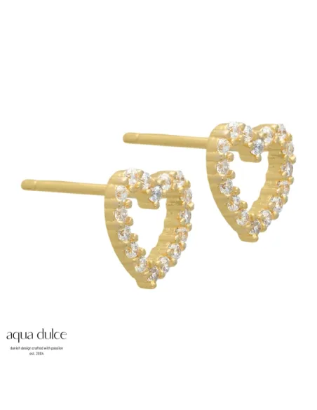 Ørestikker med Zirkoniabelagte hjerter. Ørestikker med Zirkoniabelagte hjerter.