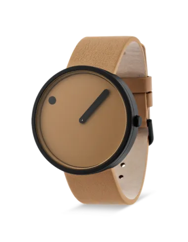 PICTO | 40 mm / Cappuccino brun urskive / Cappucciono brun læderrem