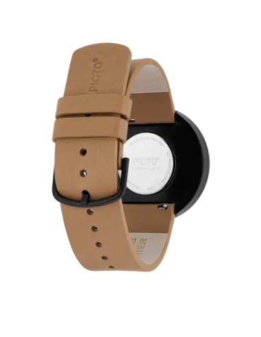 PICTO | 40 mm / Cappuccino brun urskive / Cappucciono brun læderrem