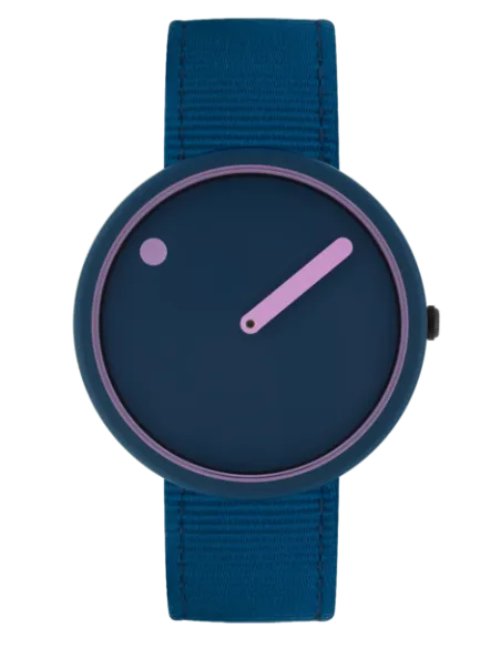 PICTO | 40 mm / Deep Blue og Pink Reef urskive / Deep Blue genanvendt rem