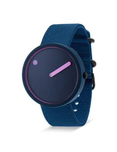 PICTO | 40 mm / Deep Blue og Pink Reef urskive / Deep Blue genanvendt rem