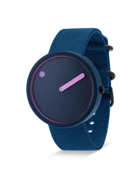 PICTO | 40 mm / Deep Blue og Pink Reef urskive / Deep Blue genanvendt rem