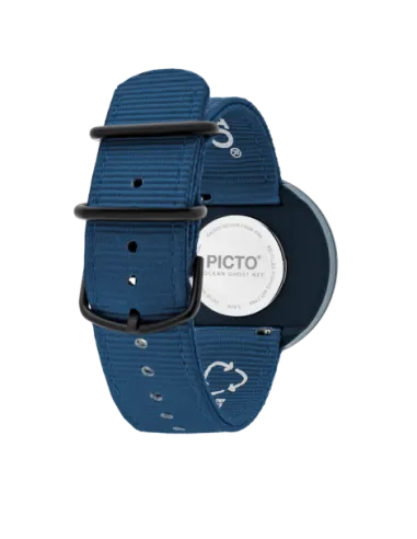 PICTO | 40 mm / Deep Blue og Pink Reef urskive / Deep Blue genanvendt rem