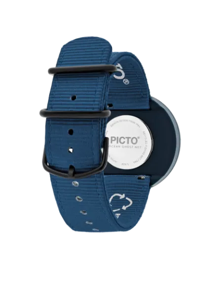 PICTO | 40 mm / Deep Blue og Pink Reef urskive / Deep Blue genanvendt rem