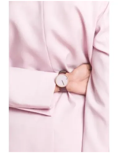 PICTO | Dusty Rose Pink urskive / Burgundy Red læderrem