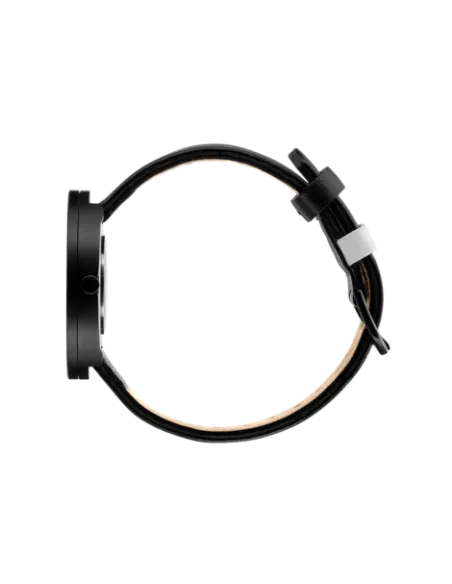 PICTO | Picto 34mm, white dial, matt black case, black leather strap