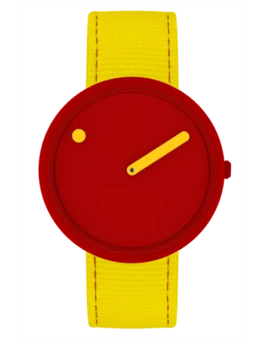 PICTO | 40mm / Sunny Red dial / Electric yellow recycled strap