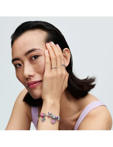 Pandora Julemagi Muranoglas Charm i rød med gylden folie og julemotiver