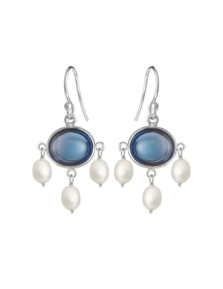 SUSANNE FRIIS BJØRNER | Øreringe med syntetisk blå topas