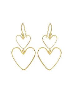 SUSANNE FRIIS BJØRNER | Ørebøjle forgyldt sølv, dobbelt hjerte