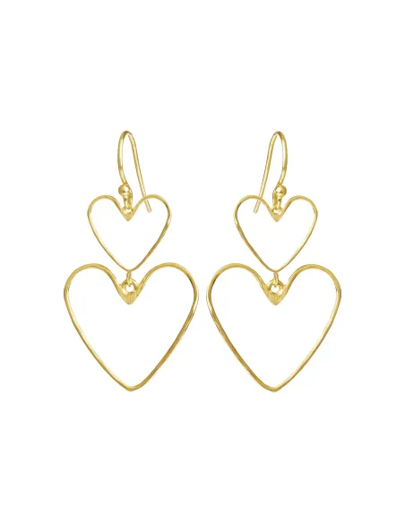 SUSANNE FRIIS BJØRNER | Ørebøjle forgyldt sølv, dobbelt hjerte