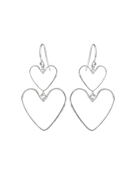 SUSANNE FRIIS BJØRNER | Ørebøjle sølv, dobbelt hjerte