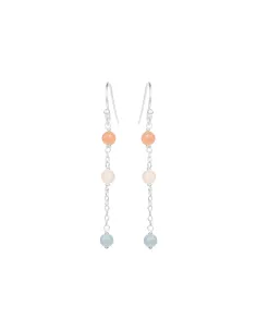 SUSANNE FRIIS BJØRNER | Ørebøjle sølv Ørering (krog), forgyldt sølv, aquamarin, hvid månesten, fersken månesten