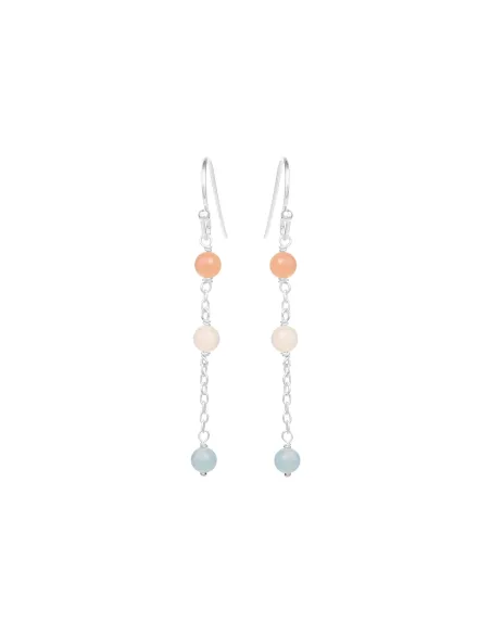 SUSANNE FRIIS BJØRNER | Ørebøjle sølv Ørering (krog), forgyldt sølv, aquamarin, hvid månesten, fersken månesten