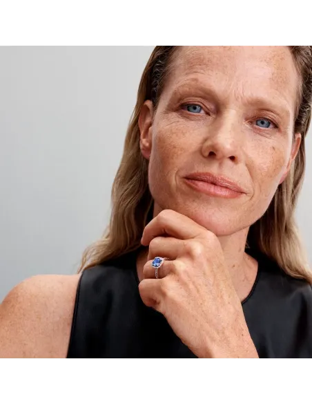 PANDORA | Funklende Kvadratisk Blå Halo Statement Ring PANDORA | Funklende Kvadratisk Blå Halo Statement Ring
