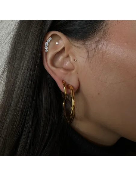 SISTIE  2nd| Cirkline - Piercing Forgyldt med zirkoner SISTIE  2nd| Cirkline - Piercing Forgyldt med zirkoner