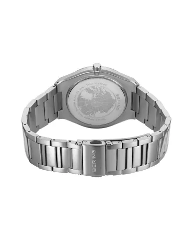 BERING Classic Ur – Poleret sølv, blå urskive.