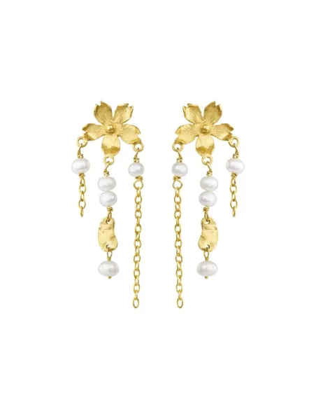 SUSANNE FRIIS BJØRNER | Ørering forgyldt sølv m. perler