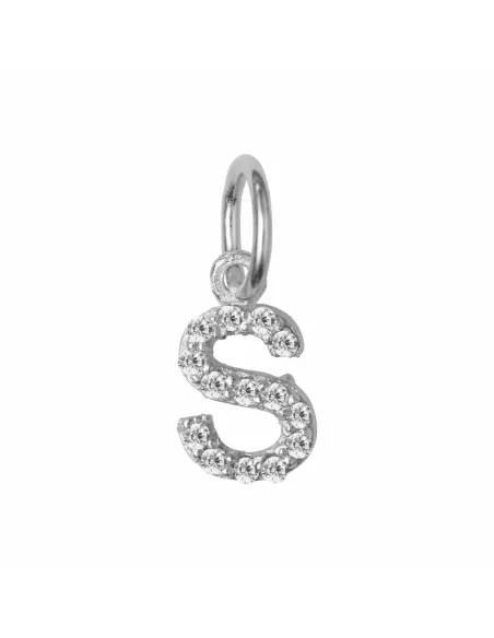 Susanne Friis Bjørner | S bogstav sølv vedhæng med zirkoner