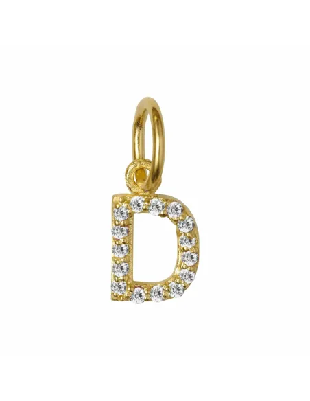 Susanne Friis Bjørner | D bogstav forgyldt sølv vedhæng med zirkoner