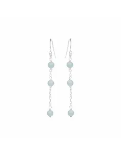 SUSANNE FRIIS BJØRNER | Ørering (krog), sølv, 4 mm akvamarin ca. 4,5 cm