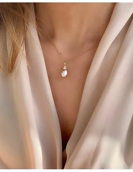 RO COPENHAGEN | Fryd Pink perle vedhæng S 18kt Rødguld RO COPENHAGEN | Fryd Pink perle vedhæng S 18kt Rødguld