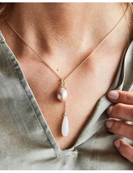 RO COPENHAGEN | Fryd Pink perle vedhæng S 18kt Rødguld RO COPENHAGEN | Fryd Pink perle vedhæng S 18kt Rødguld