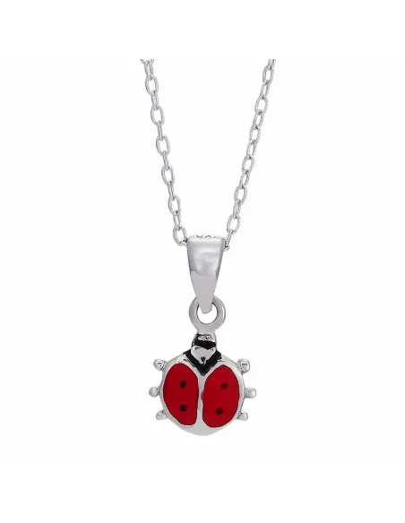 NOA KIDS JEWELLERY | Rhod. sølvvedhæng mariehøne m/emalje inkl. Kæ