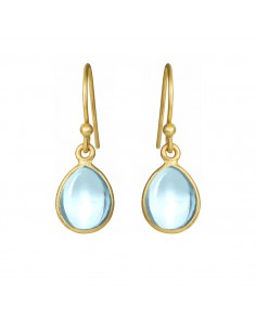 SUSANNE FRIIS BJØRNER | FORG. ØREBØJLER MED SYNTETISK BLÅ TOPAS