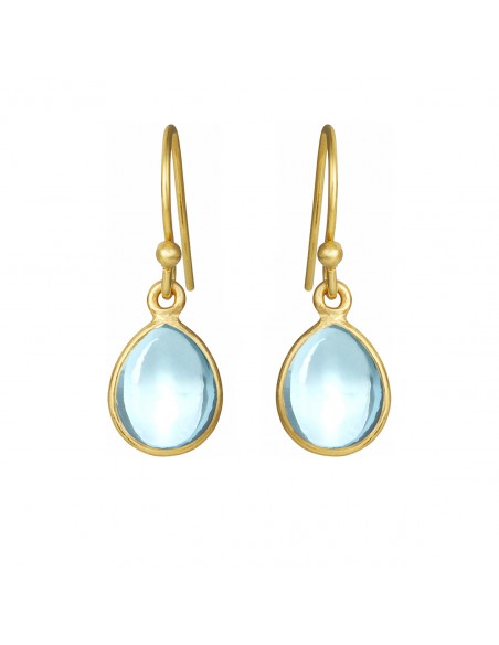 SUSANNE FRIIS BJØRNER | FORG. ØREBØJLER MED SYNTETISK BLÅ TOPAS