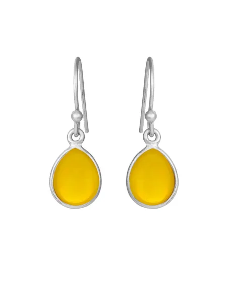 SUSANNE FRIIS BJØRNER | sølv ørebøjle med gul opal krystal