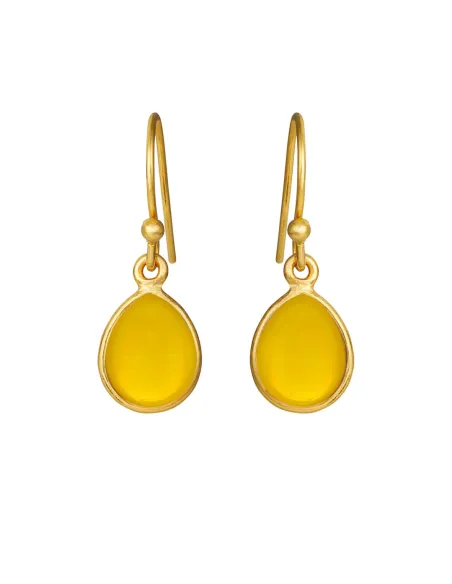 SUSANNE FRIIS BJØRNER | Forgyldt sølv ørebøjle med gul opal krystal