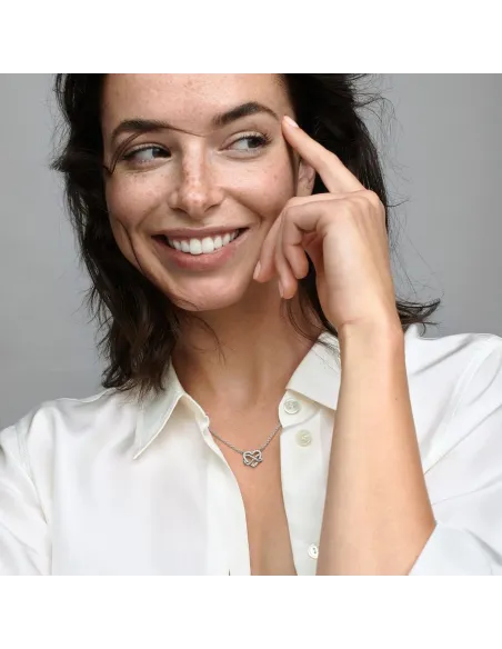 Funklende Firkantet Blå Halo Halskæde med Vedhæng – med blå krystal og pavé Funklende Firkantet Blå Halo Halskæde med Vedhæng – med blå krystal og pavé