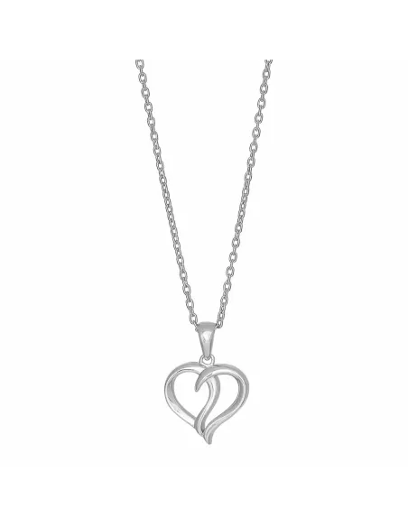 Siersbøl | Rhod. Sølv hjerte incl. sølv kæde