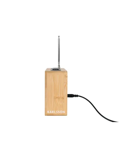 KARLSSON | Vækkeur retro radio bambus
