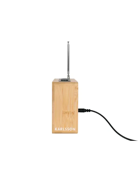 KARLSSON | Vækkeur retro radio bambus