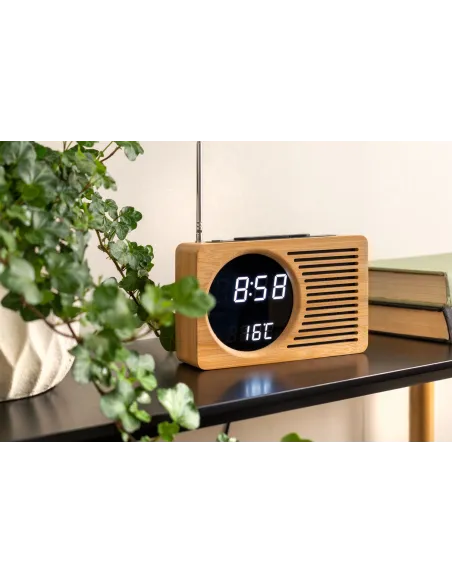 KARLSSON | Vækkeur retro radio bambus