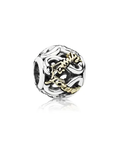 PANDORA | Gennembrudt infinity sølv charme med 14k Family Forever og cubic zirconia