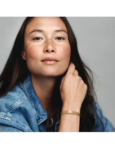 Funklende Krydsende Stjerne Charm – Sterlingsølv og 14 kt. guldbelægning med pavé