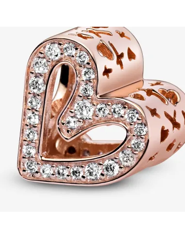 Funklende Krydsende Stjerne Charm – Sterlingsølv og 14 kt. guldbelægning med pavé