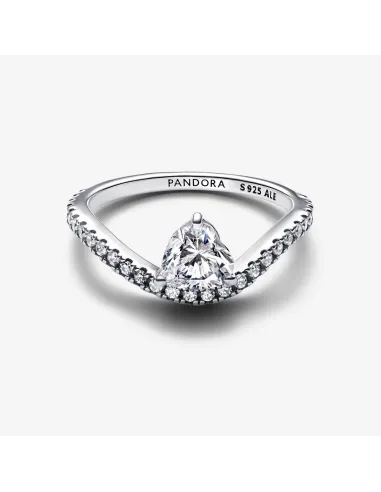 PANDORA | Bølget Pavéhjerte Ring