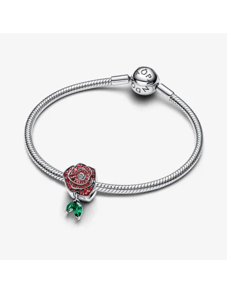 PANDORA | Funklende Rose i Blomst Charm PANDORA | Funklende Rose i Blomst Charm