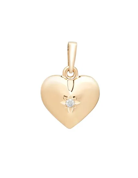 Siersbøl | SIERSBØL sølv forg. vedhæng hjerte med cz 20x15mm