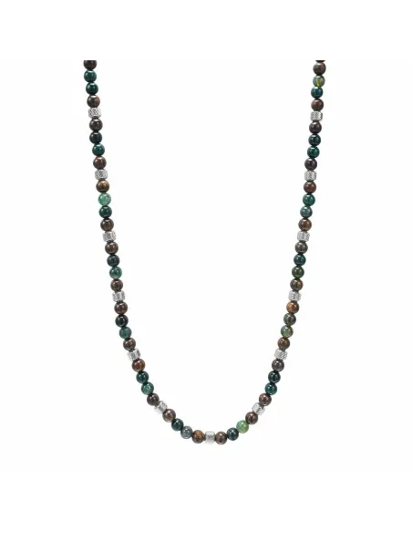 SON OF NOA | SON kæde stål med moss agate/ilmenite bronzitite 6mm