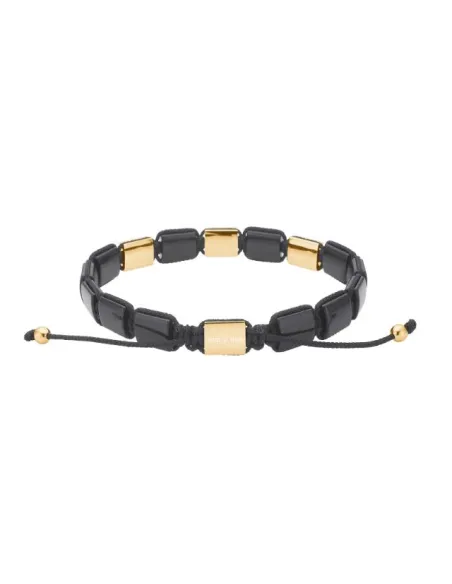 SON OF NOA | SON armbånd black agate / cz og IP gold