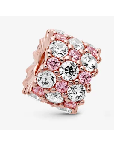 Funklende Krydsende Stjerne Charm – Sterlingsølv og 14 kt. guldbelægning med pavé